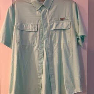 Men's Short Sleeve Button-Down Shirt - Light Mint